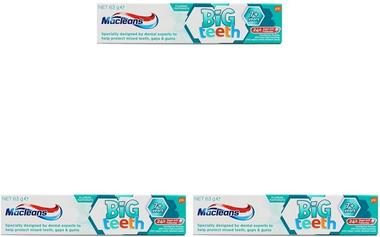 Macleans Toothpaste Kids Big Teeth for Children 7+ Years Old, Mint, 63G, 3 Pack image number 5