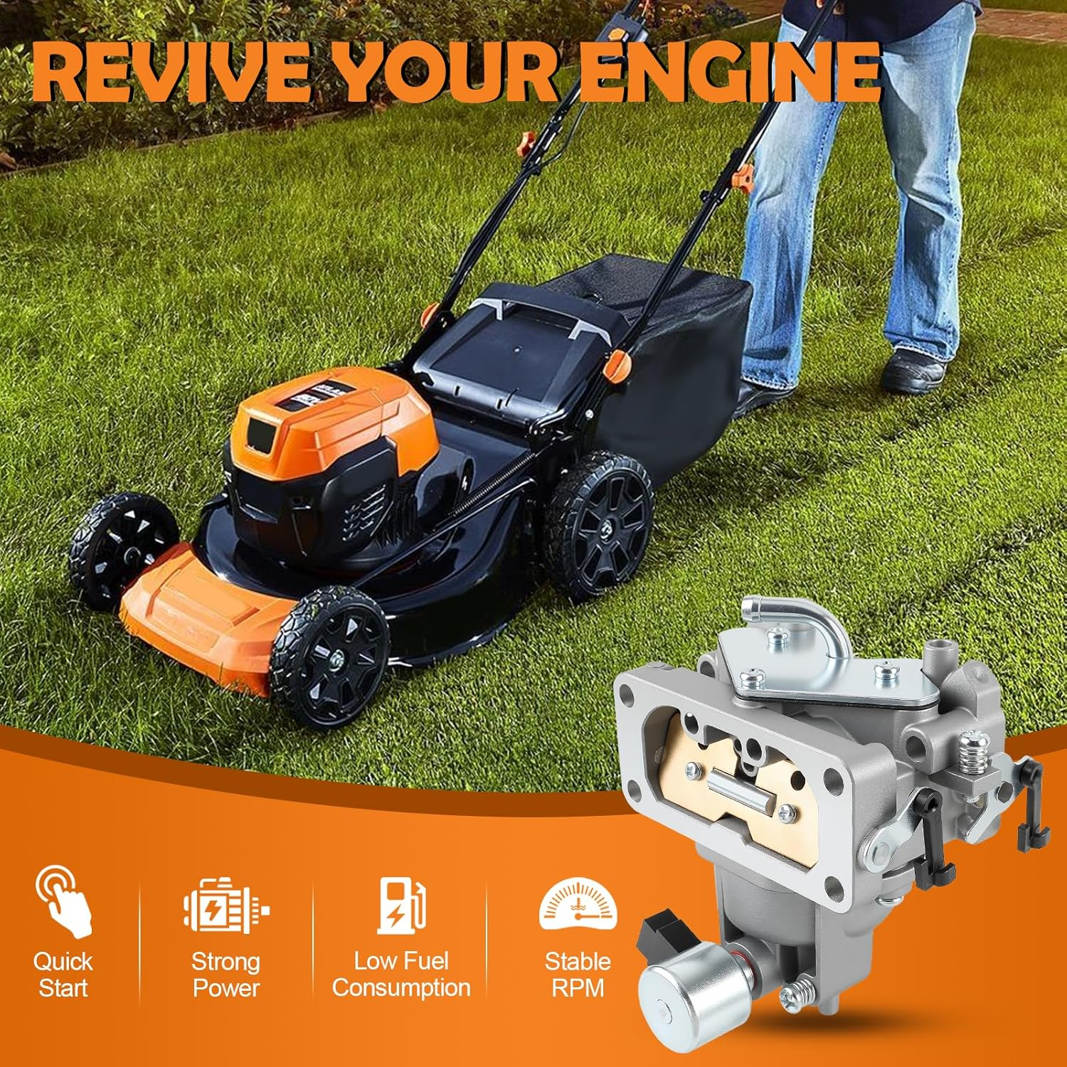 FH641V Carburetor Kit for Kawasaki FH641V FH661V FH680V FH721V FH751V FX850V FX801V 22 HP Engine Carb Replace#15003-​7115, 15004-​0763, 15004-1010,15004-7024 image number 2