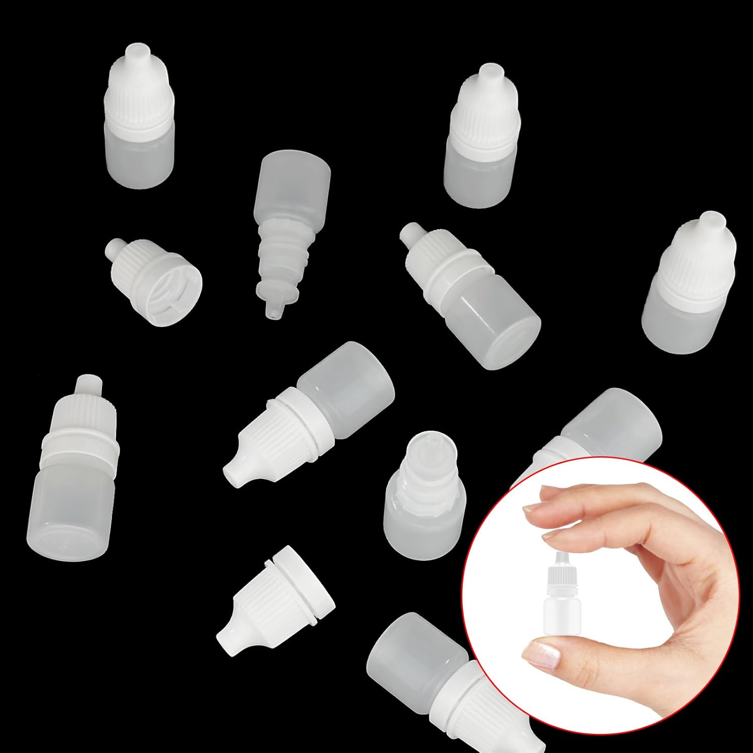 TEAONE Empty Liquid Bottles, 50 PCS 3Ml Plastic Squeezable Dropper Bottles for Liquid Dispensing Storage image number 6