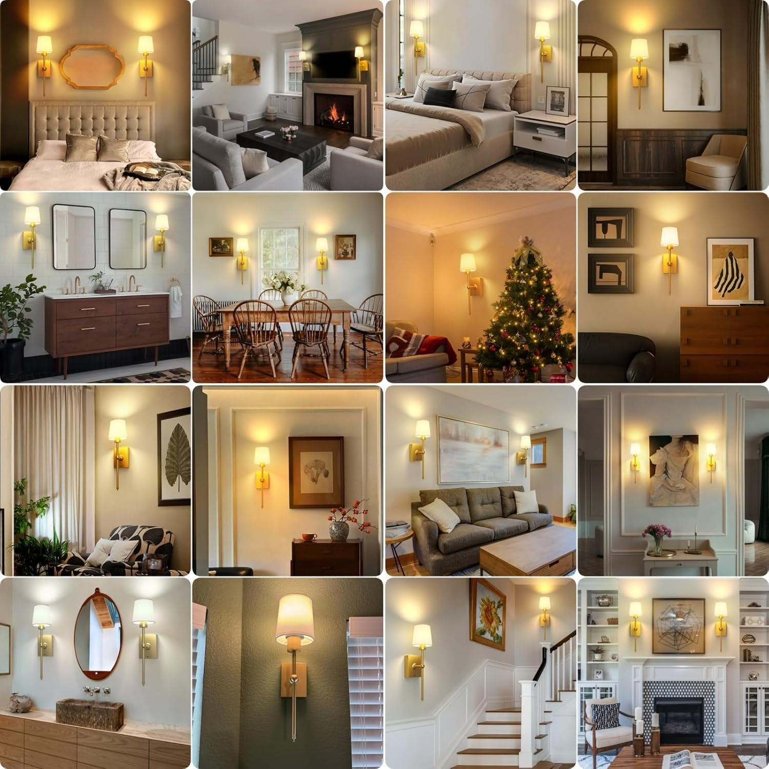 Tengdes Battery Operated Wall Sconces Set of 2, Rechargeable Wall Lights with Touch & Remote Control, Wireless Battery-Powered LED Wall Lamps for Bedroom, Living Room, Hallway, Bathroom (Gold) image number 3