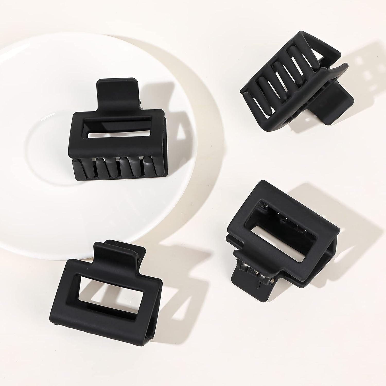 Hair Claw Clips for Women - Black Small Claw Clips for Thin Hair 1.57 Inch Mini Hair Clips No Slip Medium Hair Clip Square Claw Clip Hair Styling Accessories for Women Girls&hellip;