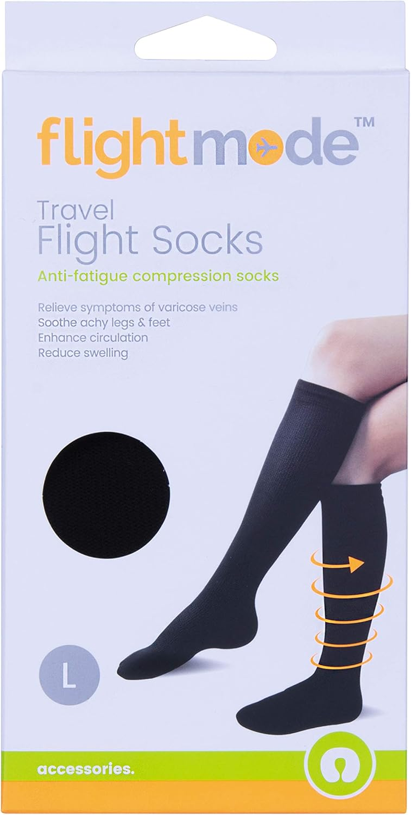 Flightmode Medical Compression Socks Size L Support Stockings Travel Flight Aching Feet Varicose image number 4