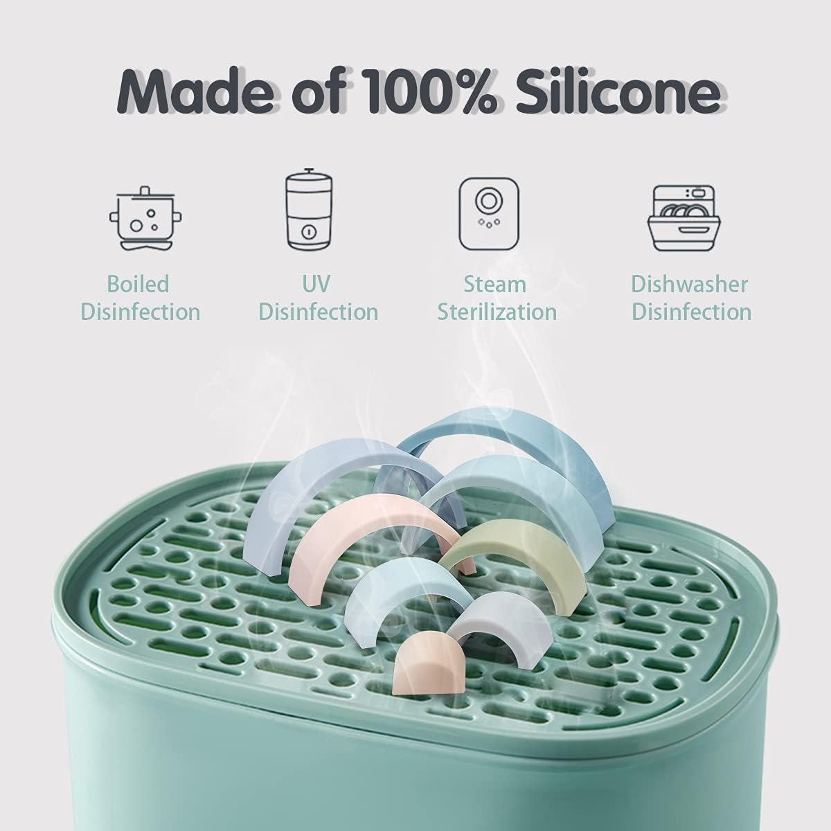 Silicone Rainbow Stacking Toy Color Sorting Toys 8 Pcs Stacking Game Rainbow Stacker Shape Matching Learning Montessori Toy Early Development Gift image number 1