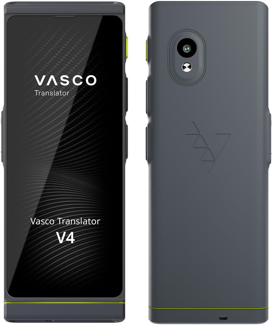 Vasco V4 Language Translator Device | 112 Languages | Free Lifetime Internet in Almost 200 Countries | Stone Gray - Black Onyx image number 4