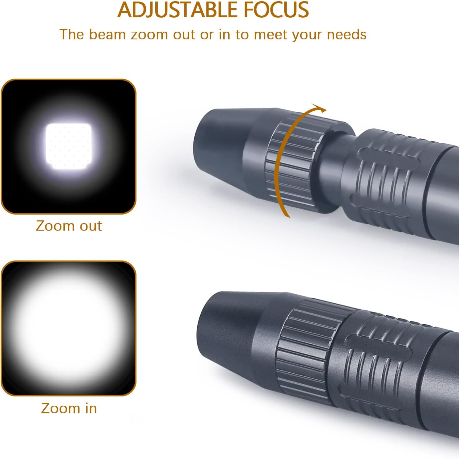 LIGHTFE D12 Zoomable Pen Light, Reusable Medical Pocket Light with Clip, Waterproof and Anti-Drop White Light Penlight Flashlight, Medical Penlight for Nurses, Doctors and Nursing Students