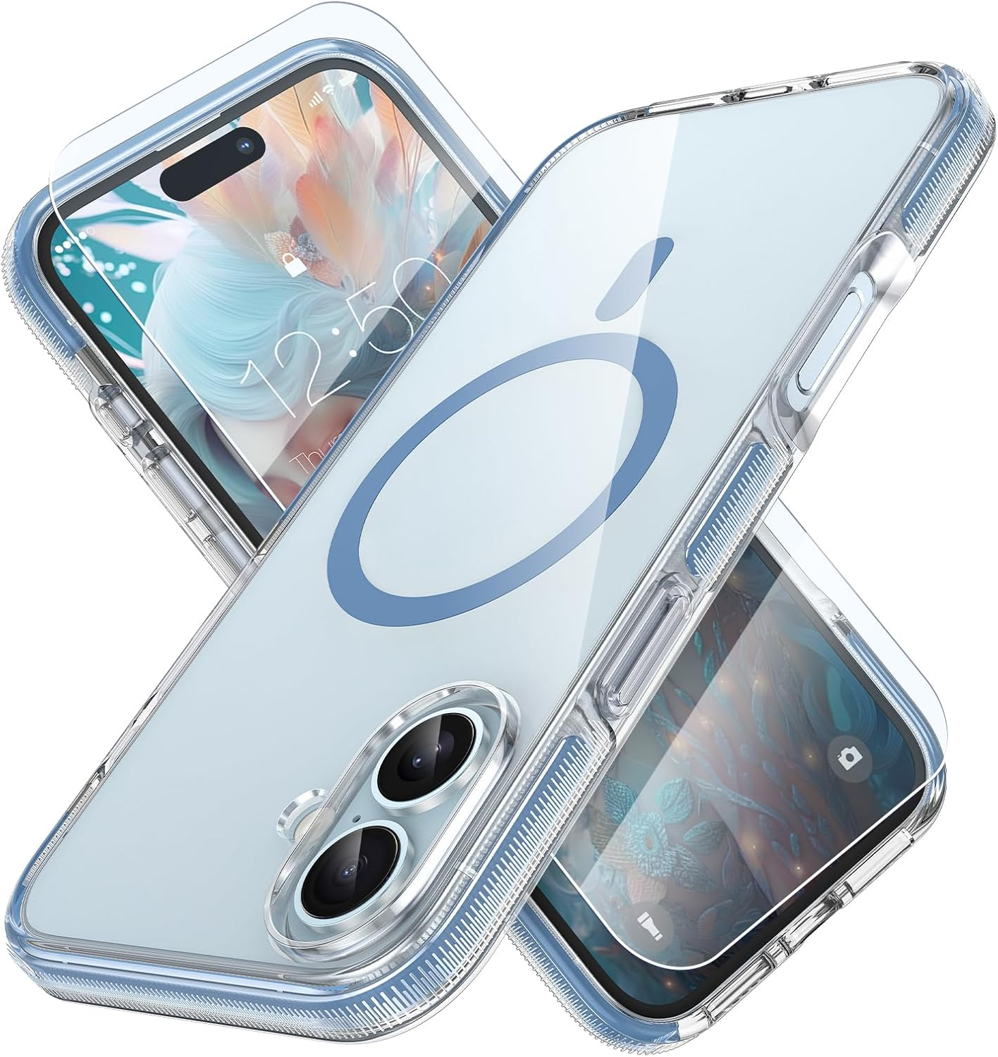 MILPROX Compatible with Iphone 15 Pro Max Case - Compatible with Magsafe - Magnetic Clear Trasparent Design - Non-Yellowing Anti-Slip - Shockproof Bumper Phone Cover - Pink