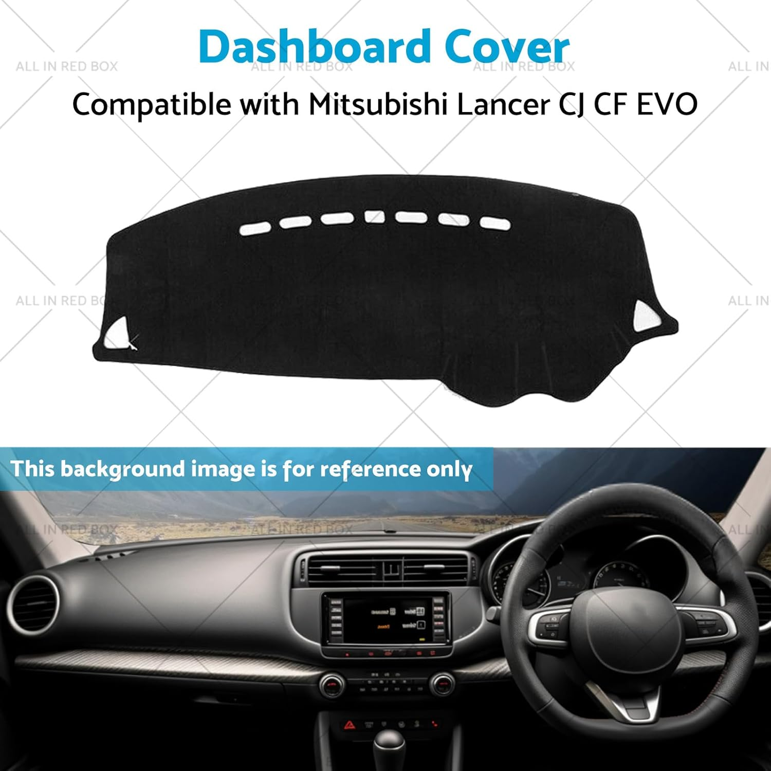 KAKA AUTO PARTS Dash Mat Dashboard Cover Non-Slip Carpet Compatible with Mitsubishi Lancer CJ CF EVO 2006-2019 image number 3
