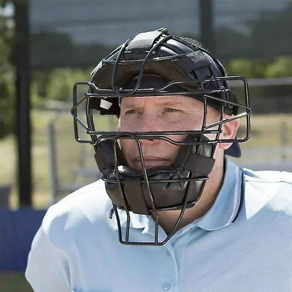 TOMVAES Baseball Catcher Mask Umpire Mask,Full-Face Protection Mask for Baseball,Provides Maximum Protection and Comfort,Does Not Obstruct View,Face Adjustable for Adults Children Baseball Game image number 2
