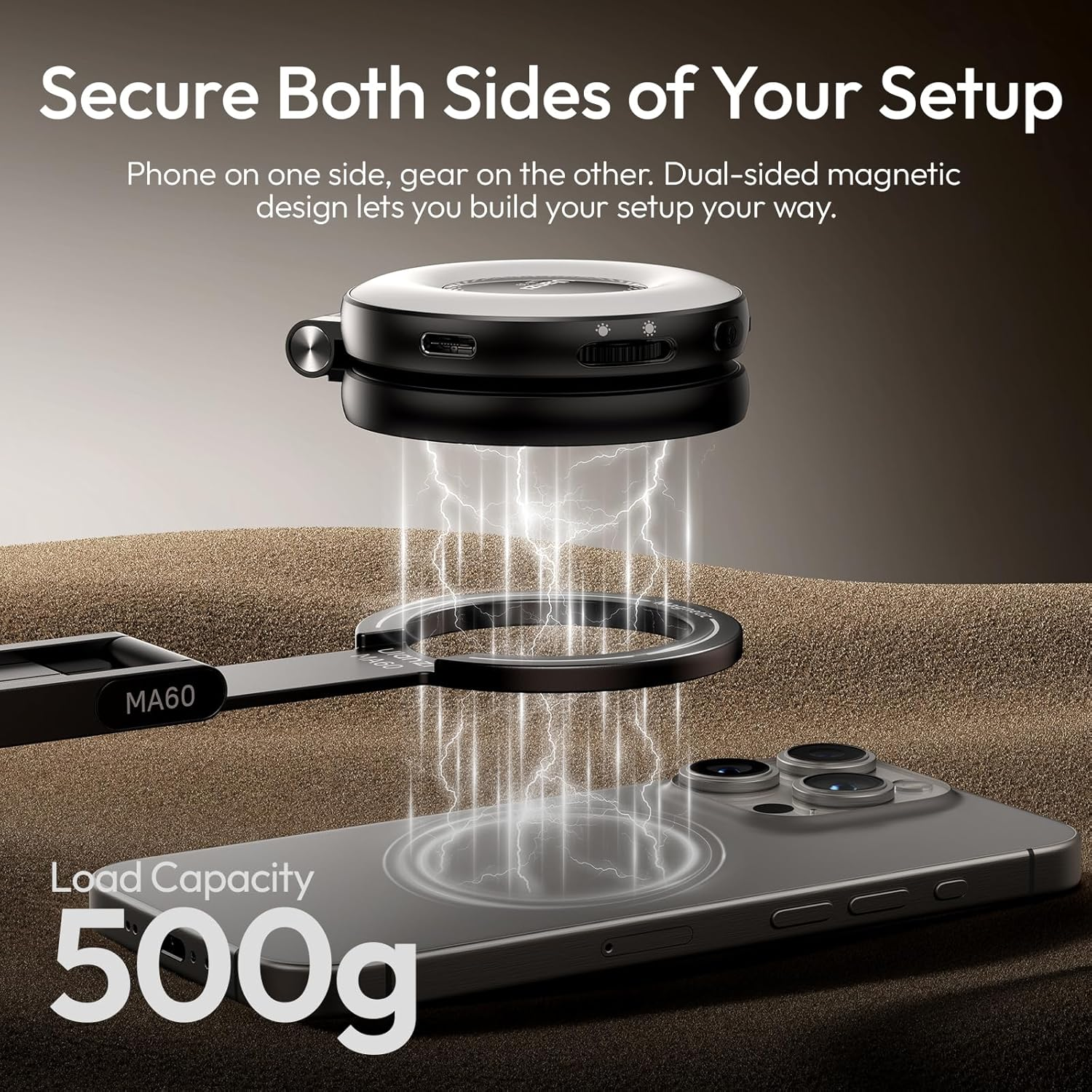 ULANZI MA60 Magnetic Phone Tripod Stand for Iphone - Aluminium Smartphone Mini Tripod Pocket Cell Phone Stand Strong Magnet Quick Mount Compatible with Iphone 17 16 15 14 13 12 Series - Green image number 5