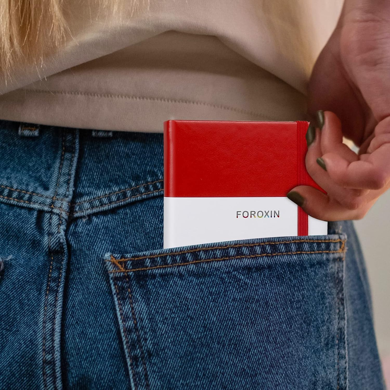 Lined Pocket Journal Notebook, 2 Pack, (Orange), 160 Pages, Small, 3.86 Inches X 5.51 Inches - 100 Gsm Thick Paper, Hardcover - Brown Color image number 5