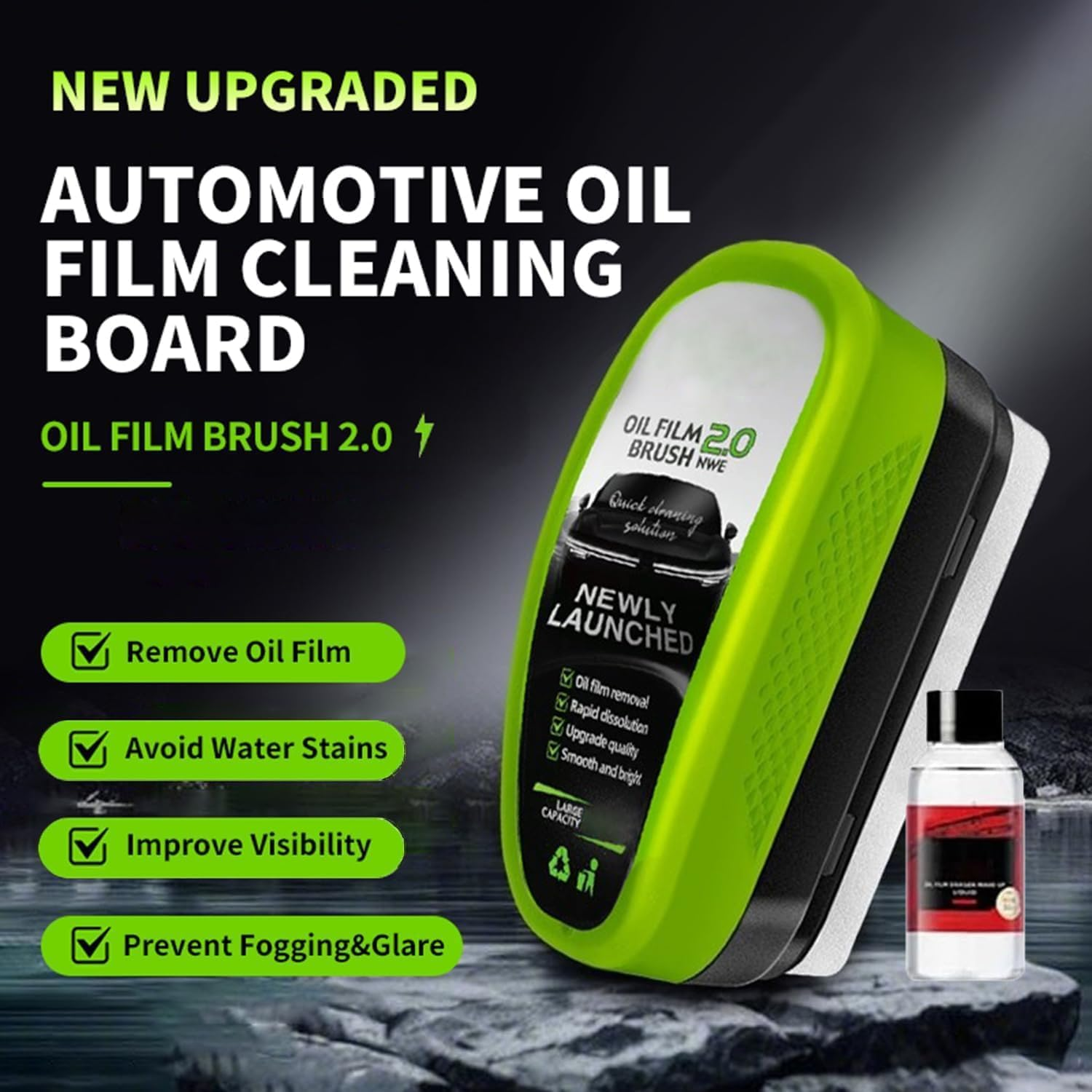 2025 Update Automotive Oil Film Cleaning Brush, Reusable Oil Film Cleaning Brush, Powerful Glass Cleaning Board for Window Remove Dirt Improve Clarity & Visibility (1PCS) image number 6