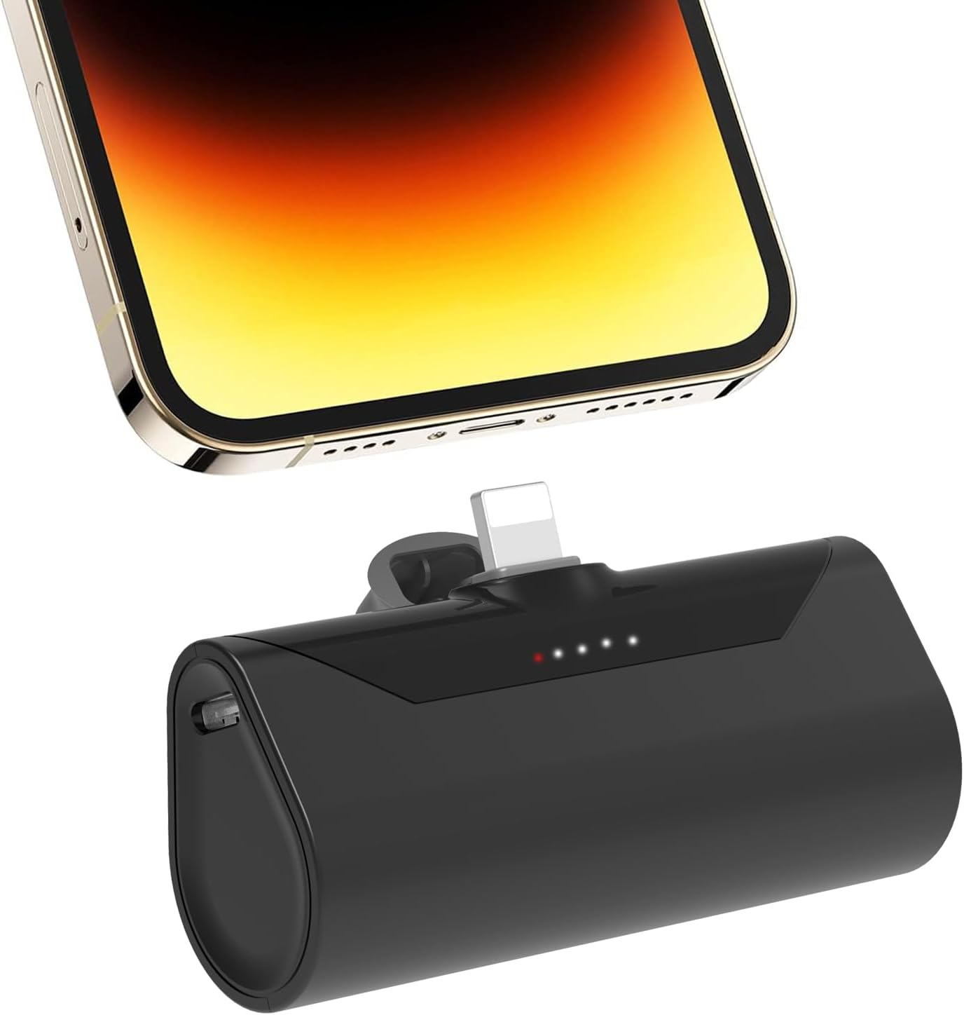 Mini Power Bank 6000Mah PD 20W Fast Charging Built-In Plug for Iphone Ultra-Compact Pocket Charger Cute Battery Pack Portable Power Bank Compatible with Iphone 14/13/12 Airpods and More (Black) image number 4