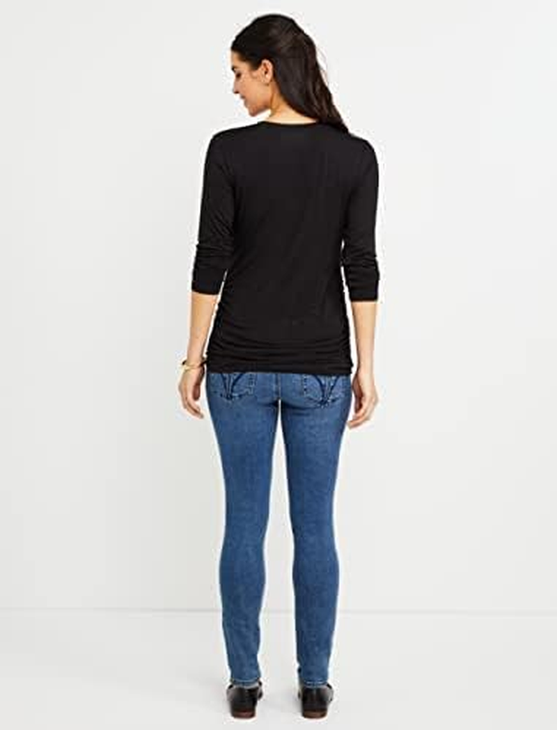 Motherhood Maternity Women'S Petite Indigo Blue Super Stretch Secret Fit Belly Skinny Denim Jean image number 5