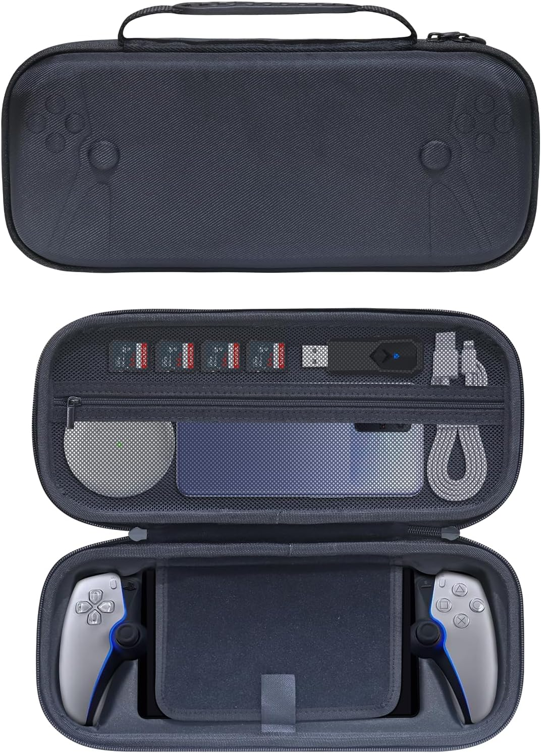 Carry Case Designed for Playstations Portal Remote Player for PS5 Console Holds Accessories,Compatible with Playstations Remote Player Accessories and Charger Travel Storage Protection Case(Black2) image number 2