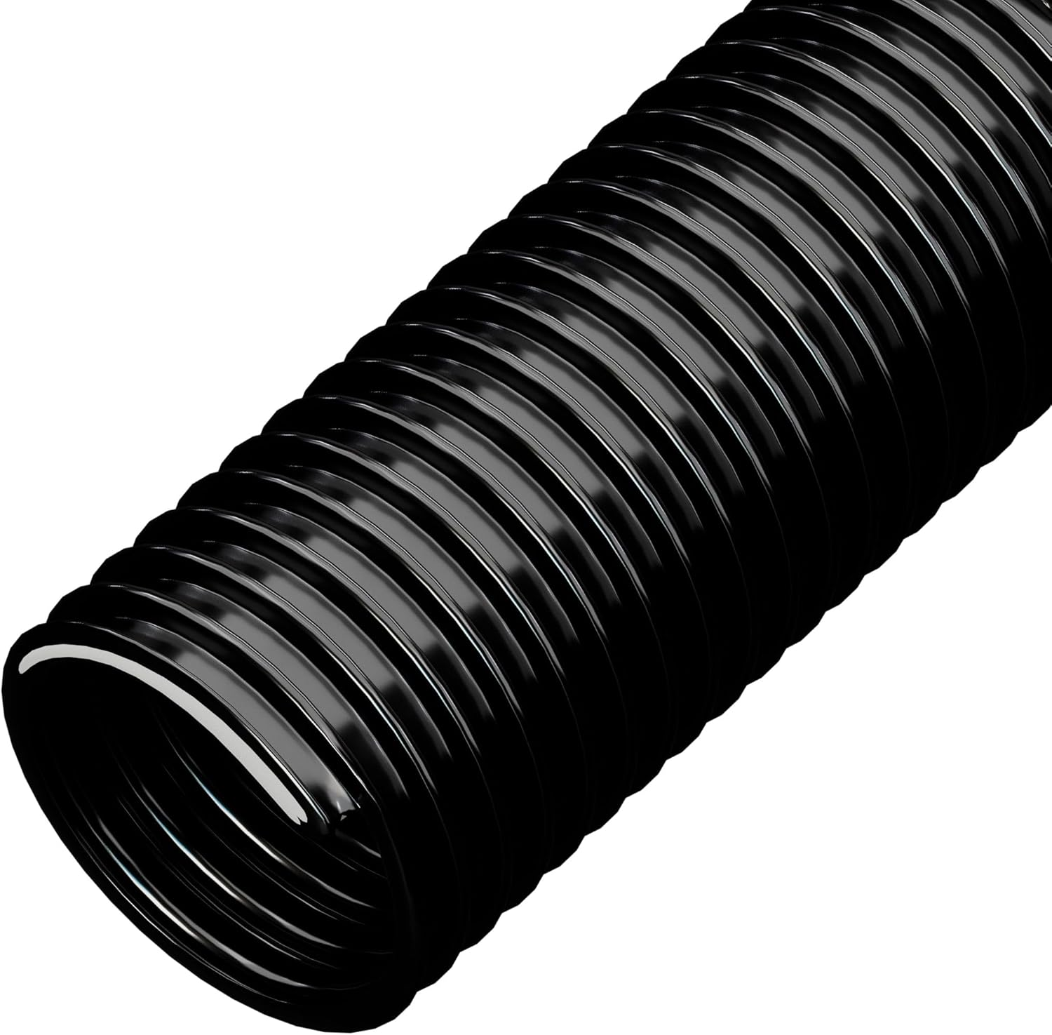 25Mm (1") X 2 Metre Black Corrugated PVC Flexible Pond Hose with 2 Pipe Clips image number 5