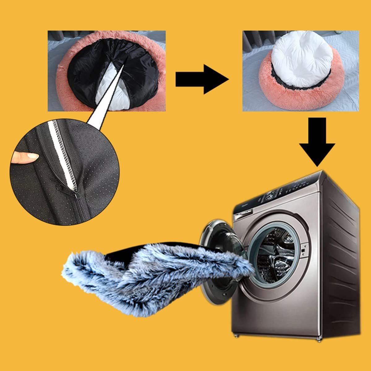 Calming Dog Bed Comfortable Donut Cuddler round Dog Bed Ultra Soft Washable Dog and Cat Cushion Bed Comfortable Pet Bed 43In image number 7