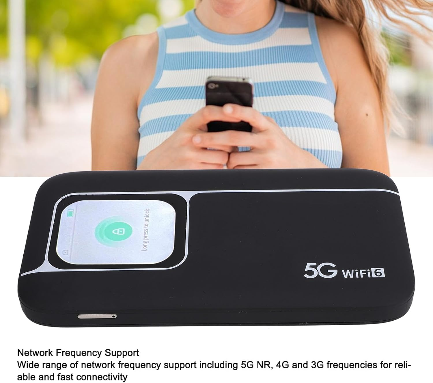 Portable Wifi Device for Travel, 2 Inch Screen High Speed 5G Portable Wifi Mobile Hotspot, Connect up to 16 Devices, Support 5G Nr, 4G, Mobile Hotspot Router with Led Lights image number 6