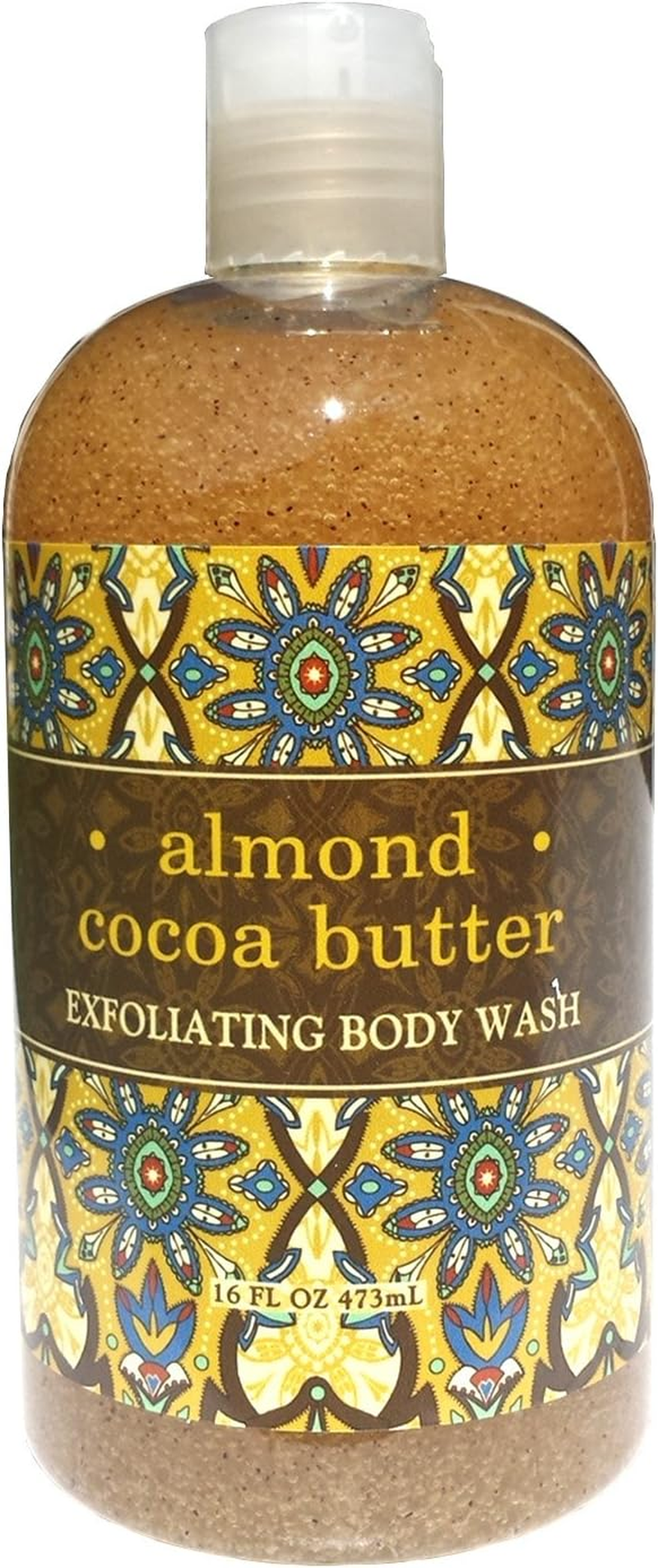 Greenwich Bay ALMOND COCOA BUTTER Exfoliating Body Wash for Men and Women-Gentle Body Scrub Parabens Free -Sulphates Free-Blended with Loofah, Apricot Seed-Moisturizing Shea Butter -16 Oz.