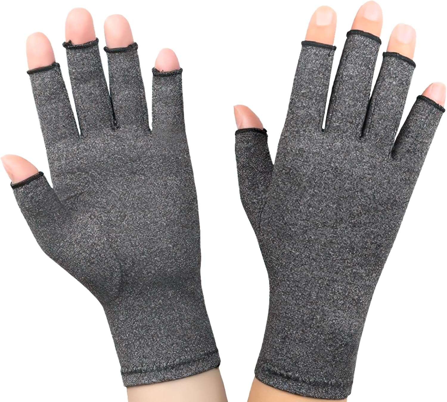 Bushhaven Arthritis Gloves for Women & Men - Fingerless Arthritic Hand Gloves for Carpal Tunnel, Tendonitis & Rheumatoid Relief - Breathable Compression for Typing, Work & Daily Support (Black) image number 4