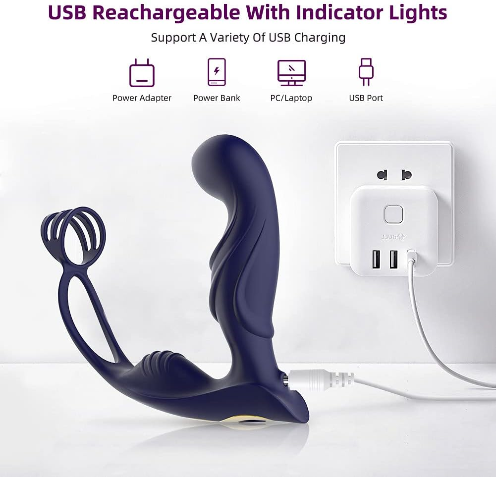 Bluetooth Remote Control Rechargeable Silicone Massager for Men, Powerful Frequency Workout Rings for Couple Bed Sports Training Equipment Cook Ring U Type Loop Ring Pro Double Motor State image number 1