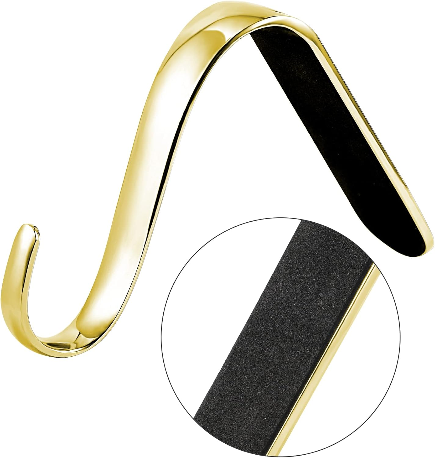 Sunshane 5 Pieces Christmas Stocking Holders Mantel Hanger Hooks Xmas Mantle Grips Set Safety Hang Stocking Clips for Christmas Party Decoration, Gold image number 5