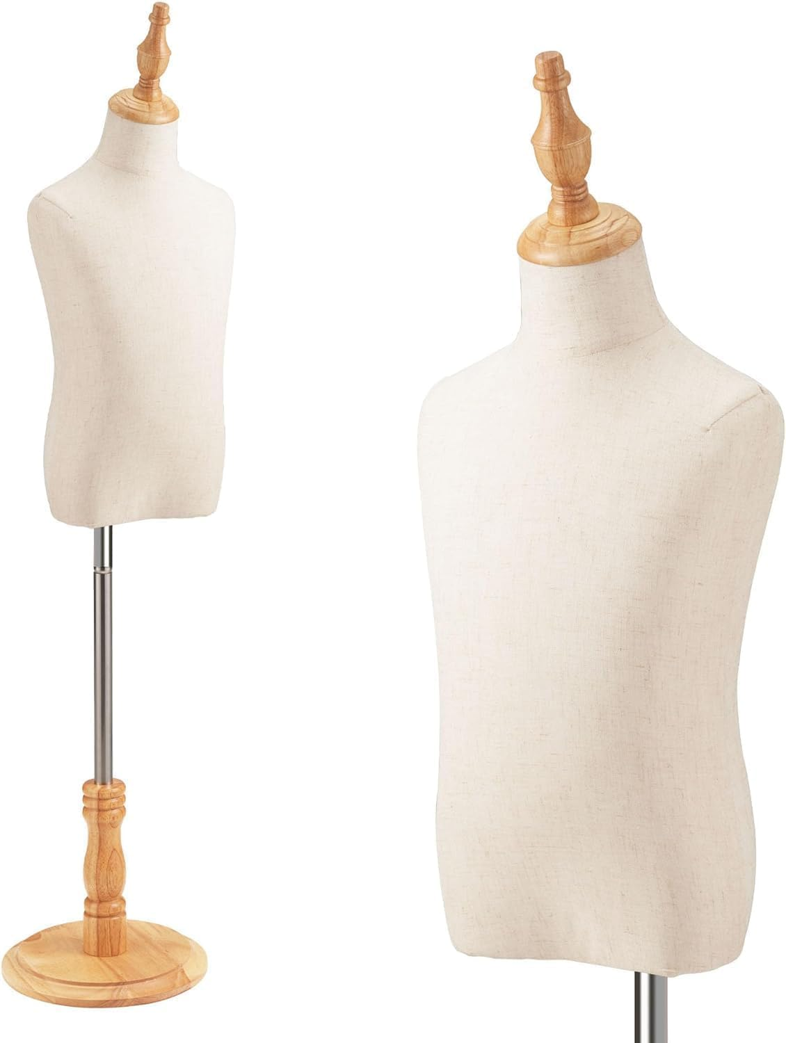 LIODUX Kid Dress Form, Adjustable Child Mannequin with Wooden Base, Child Mannequin, Models Girl and Boy Display Kids Unisex Manikin for Sewing Dressmakers Jewelry Display (6-7 Years Old) image number 5