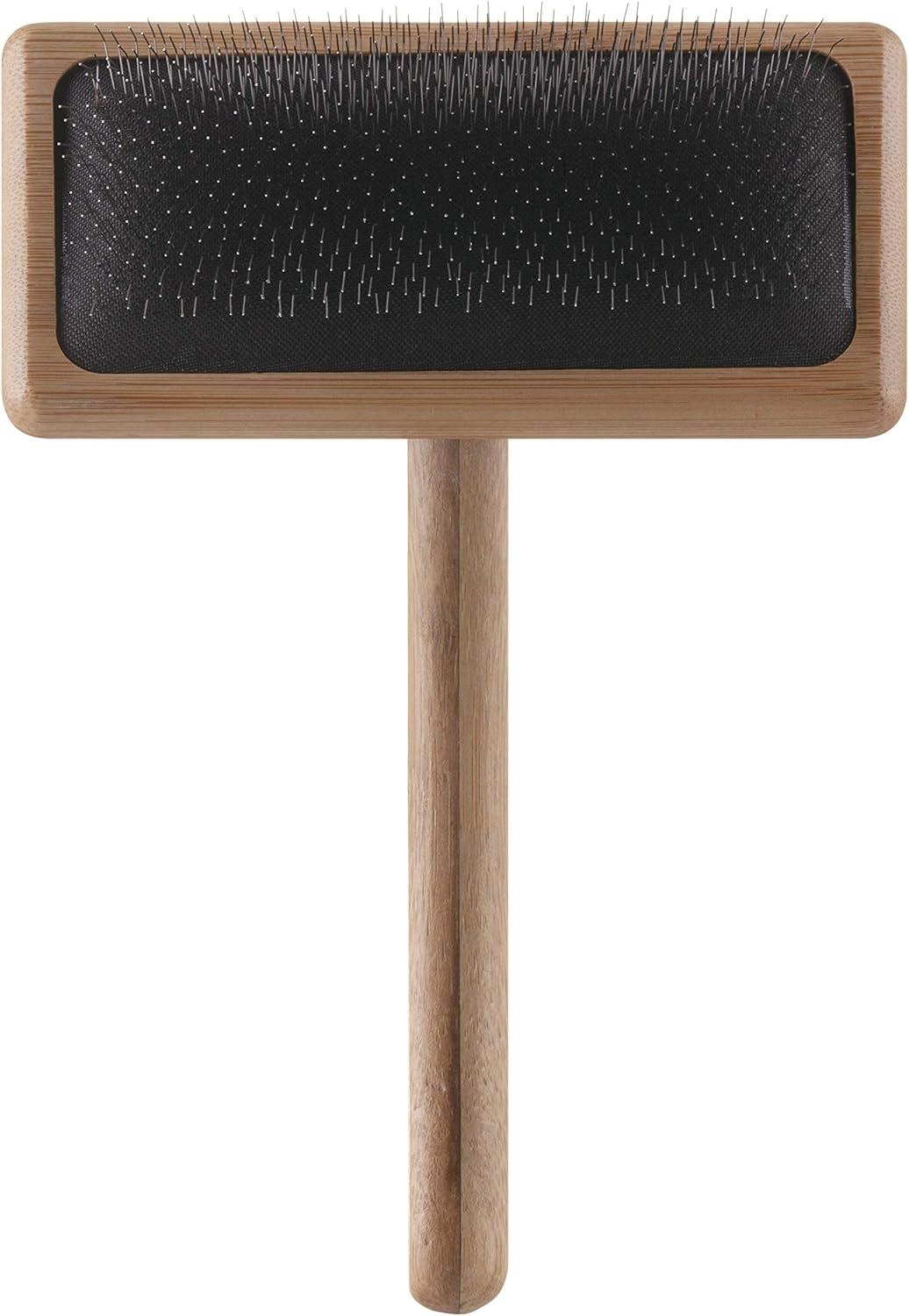 Mikki Bamboo Soft Pin Slicker Brush for Dog, Cat, Puppy, for Medium, Long and Curly Coats, Removes Knots, Tangles, Dead Hair, Handmade from Natural Bamboo, Medium image number 4