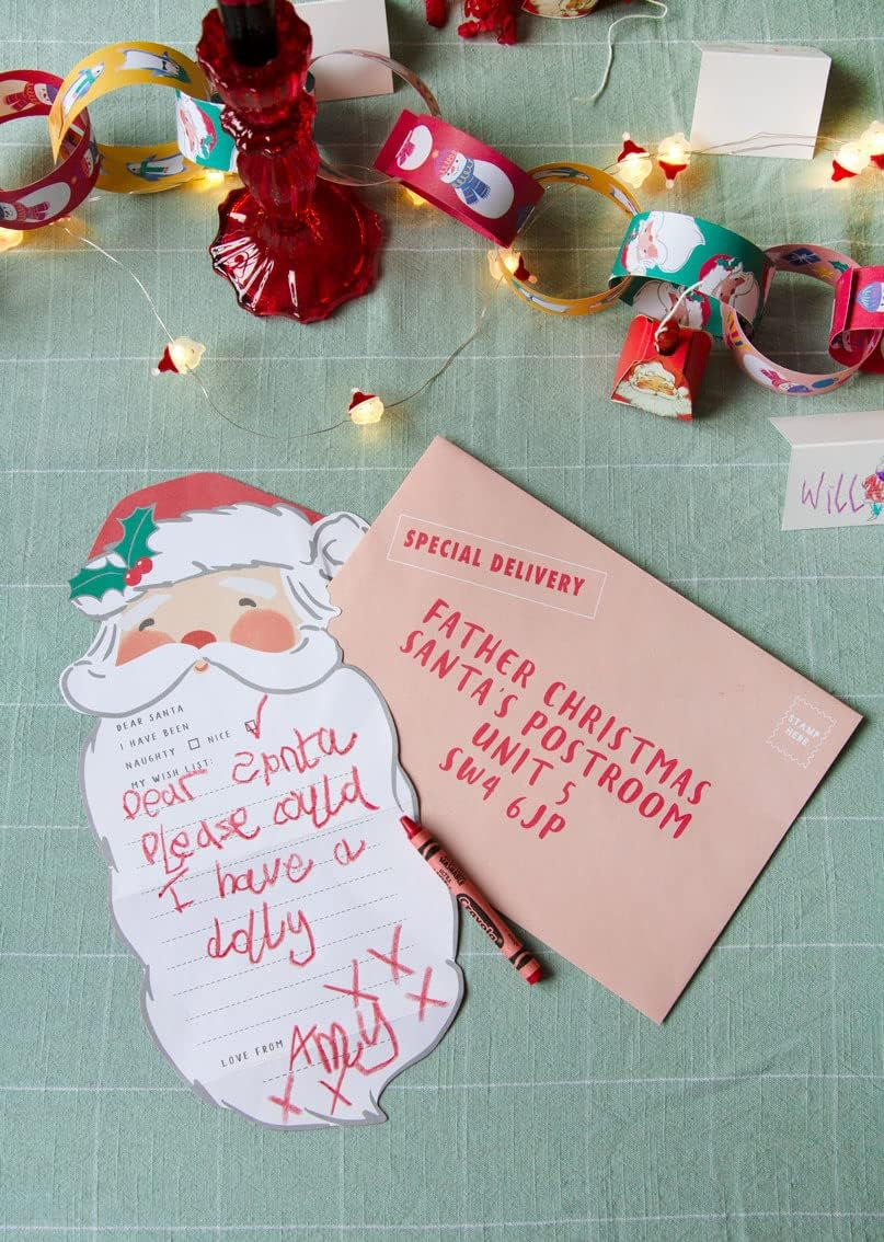 Talking Tables Christmas Letter to Santa Kit for Kids | Paper and Envelopes to Send to North Pole with Response | Fun Xmas Activities, Creative Gift, Red image number 6