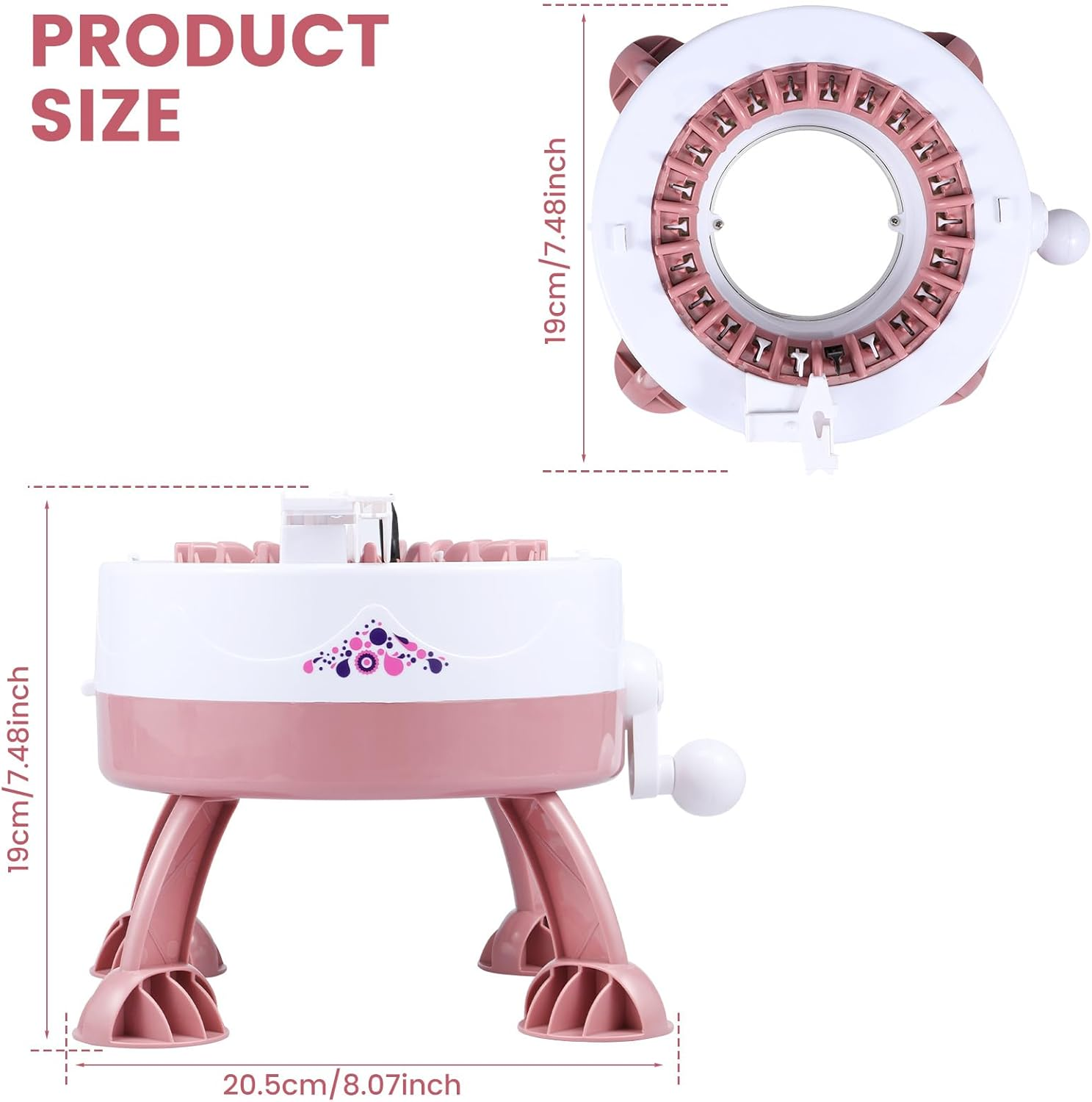 Smart Knitting Machine - 22 Needles Double Knitting Kit with Hand Crank for Beginners and Adults, DIY Scarf and Hat Maker image number 3