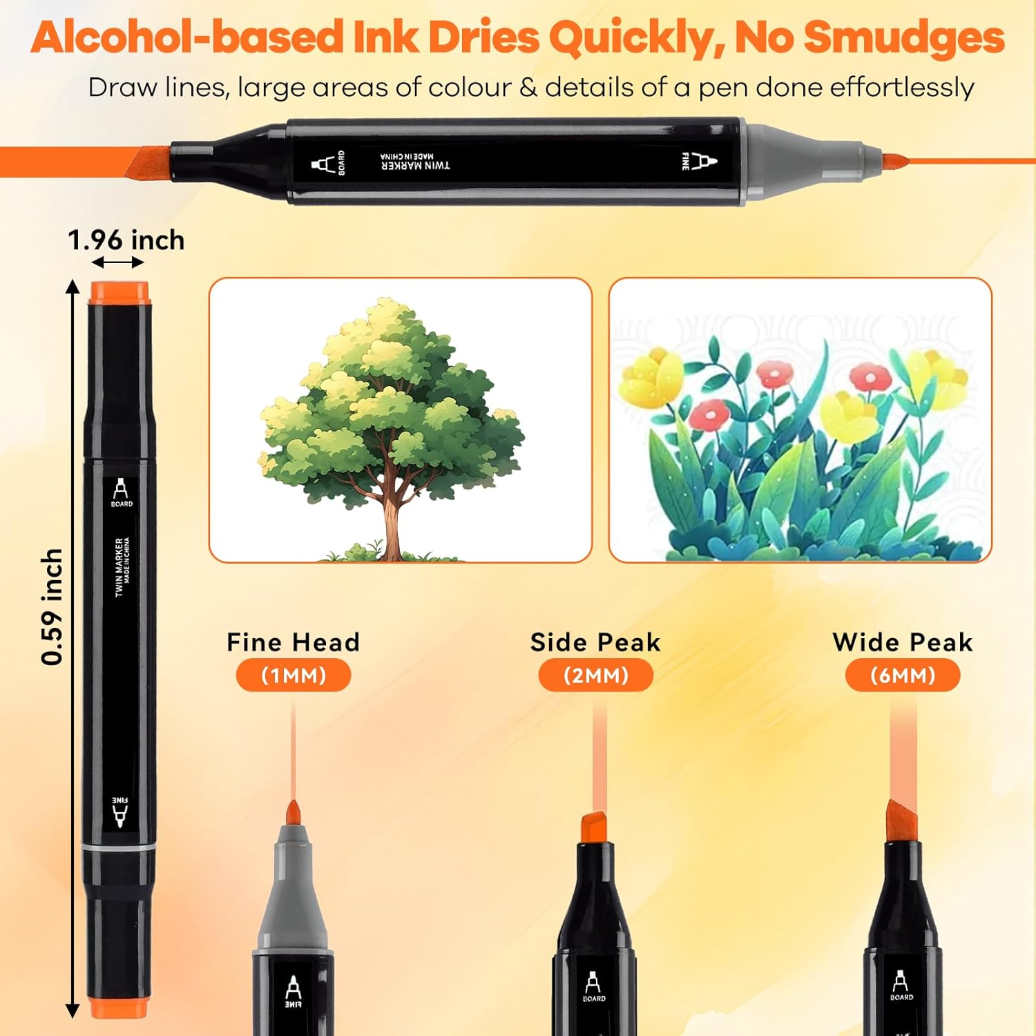 262 Colours Dual Tips Art Markers, Fine & Broad Chisel Tip Alcohol Based Permanent Colouring Markers Drawing Pens for Kids Adults Artist Calligraphy Sketching Bullet Journal image number 3