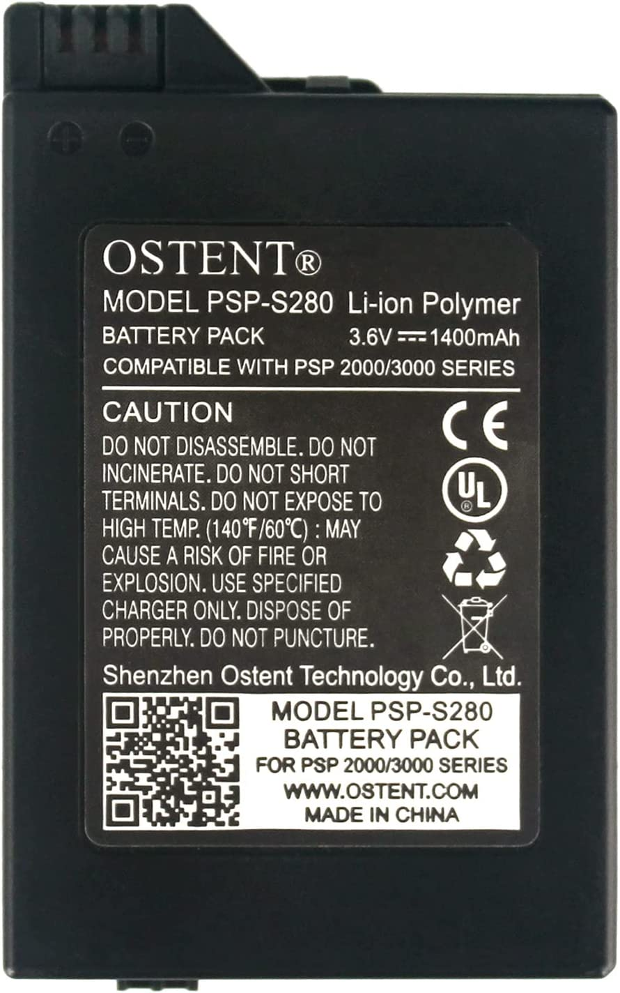 OSTENT Real 1400Mah 3.6V Lithium Ion Li-Ion Polymer Rechargeable Battery Pack Replacement Upgraded Version for Sony PSP 2000/3000 PSP-S280 Console Video Games image number 4