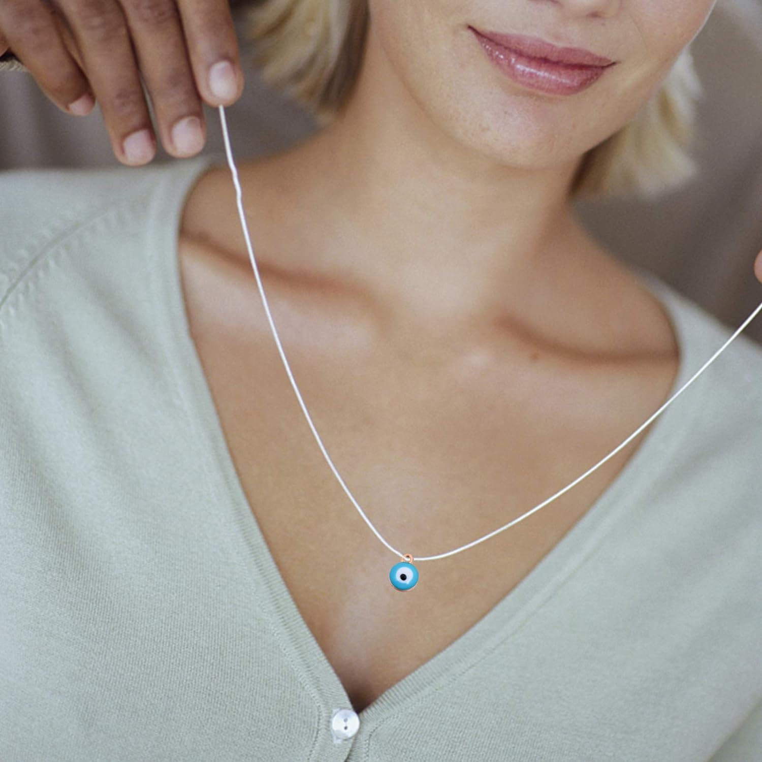 EXCEART 100Pcs Evil Eye Charms Vintage Double Sided Mini Metal Evil Eye Beads Pendant for DIY Jewelry Earring Necklace Craft Making image number 4