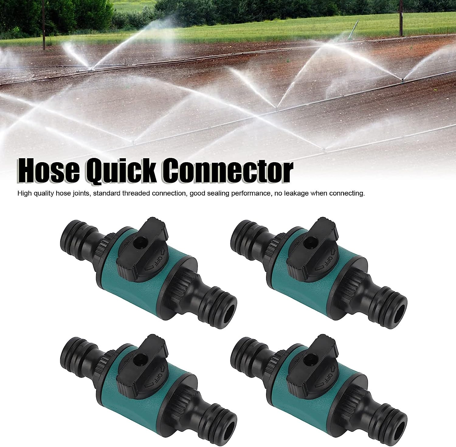 Dual Head Garden Hose Adapter, ABS Plastic Quick Connector for Water Stop Joint, Removable Valve Fittings, Suitable for Garden Beds, Farms, Lawns, Greenhouse Gardening image number 2