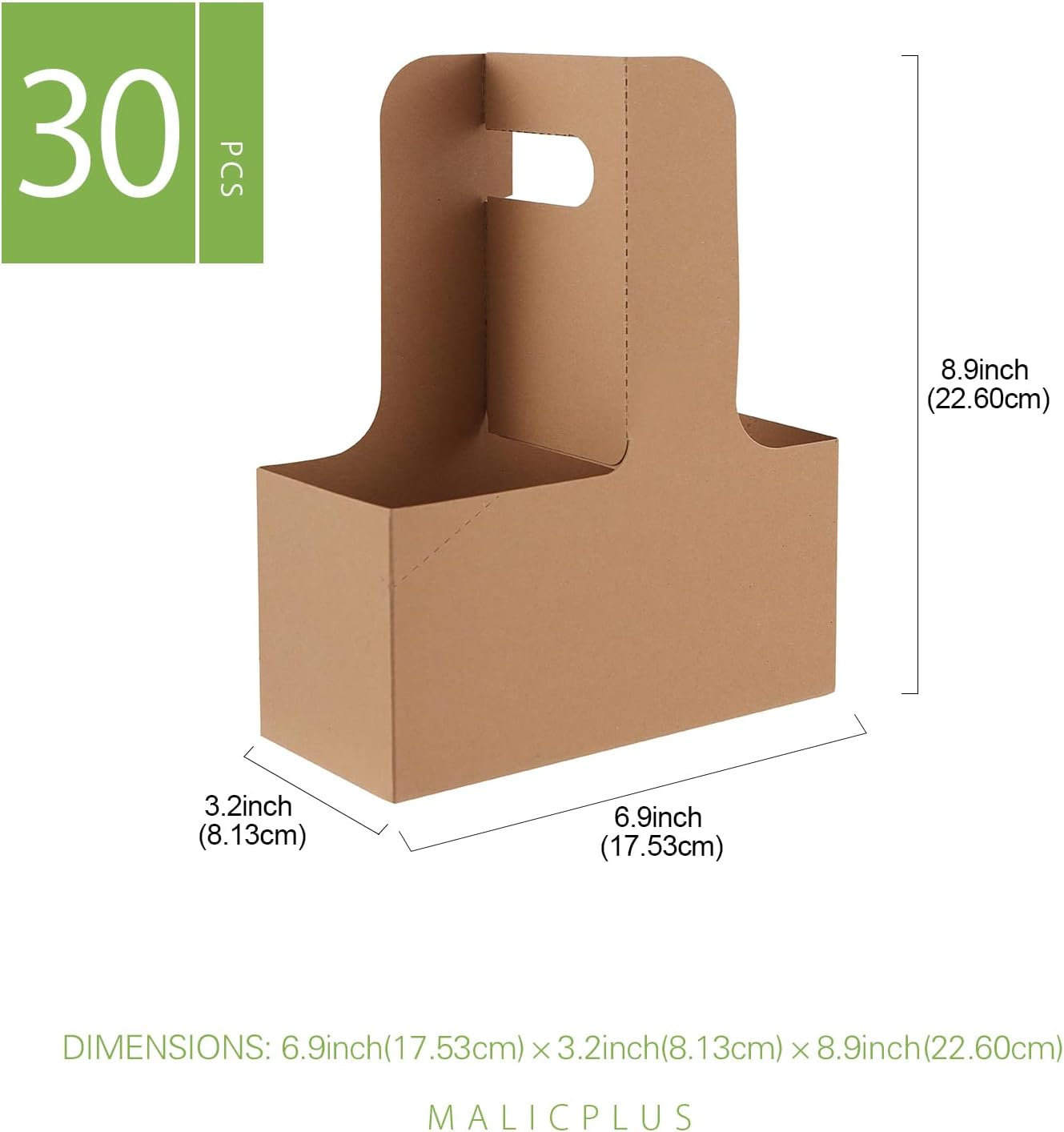 20 Drink Carrier with Handles to 2 Cups, Kraft Paperboard Drink Carriers of 12-20 Oz to Go Coffee Cup Holder, for Hot and Cold Cup Carrier, Takeout, Cafe and Restaurant Food Service Delivery image number 4