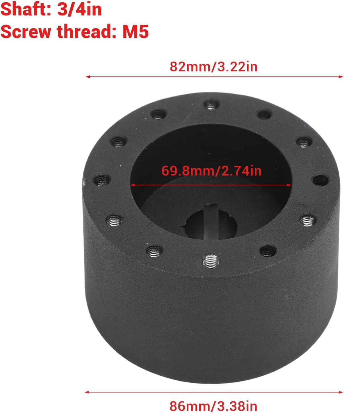 Boat Steering Wheel Hub Adapter, 3/4 Inch Keyway 6 Hole Metal Marine Steering Wheel Hub Adapter for Standard 6 Hole Wheels, for Grant, for NRG, for Lecarra, for GT Performance image number 1