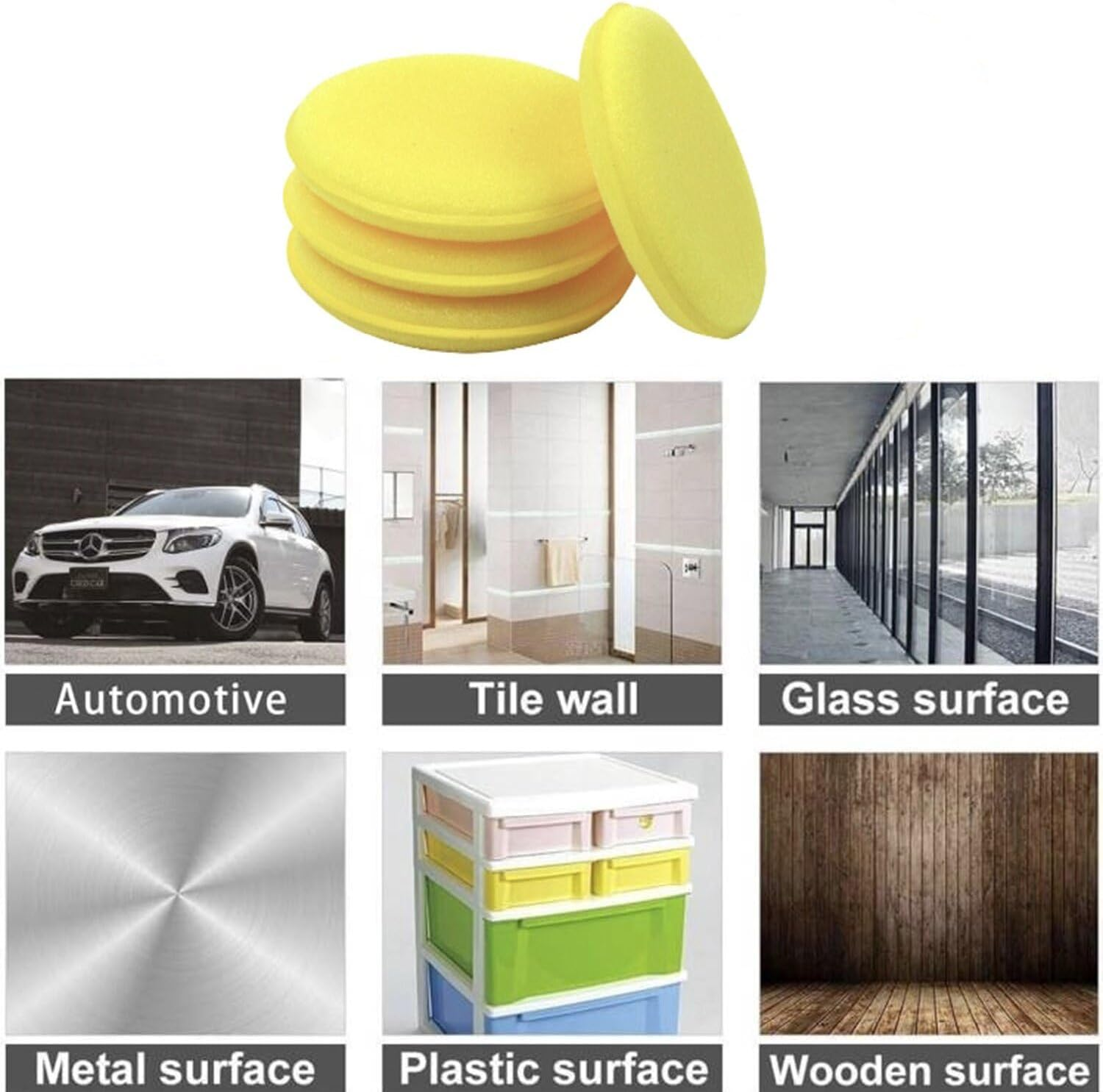 Hysgscwd 36Pcs round Shaped Car Wax Polish Sponge, Car Foam Detailing Applicator Pads, Soft Microfiber Car Polishing Sponges Applicator Pad, Waxing Polish Foam Sponge Vehicle Cleanning Applicator Pads