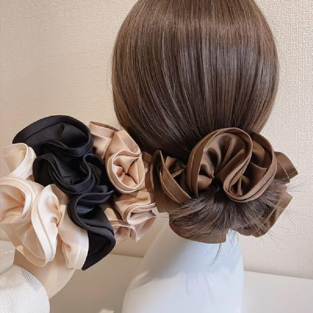 3 Pcs Large Scrunchie, Oversized Scrunchie, Scrunchies for Women,Oversized Scrunchy Extra Big Scrunchie Ponytail Holders Hair Accessories image number 1