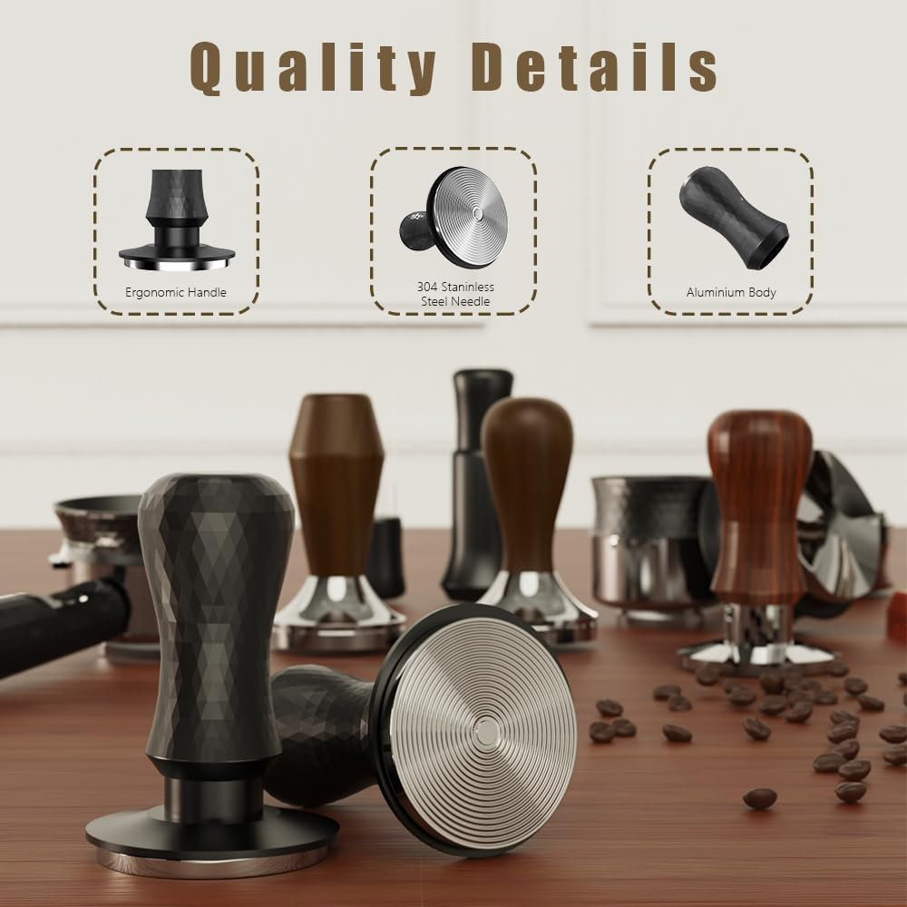 KYONANO 58.5Mm Espresso Coffee Tamper, 30Lb Spring-Loaded Calibrated Tamper with 304 Stainless, Anodized Aluminum Handle Barista Tamper Suit for over 58Mm Rancilio, Gaggia Portafilter image number 3