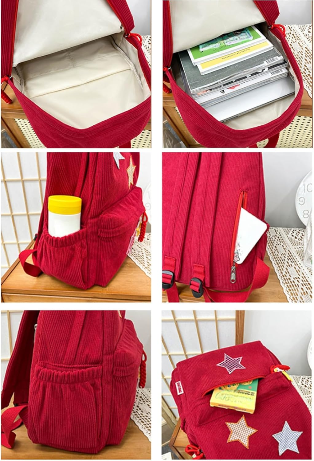 Star Backpack Kawaii Large Capacity Aesthetic Rucksack Cute Accessories Bag for Woman Light-Hearted Mori image number 2