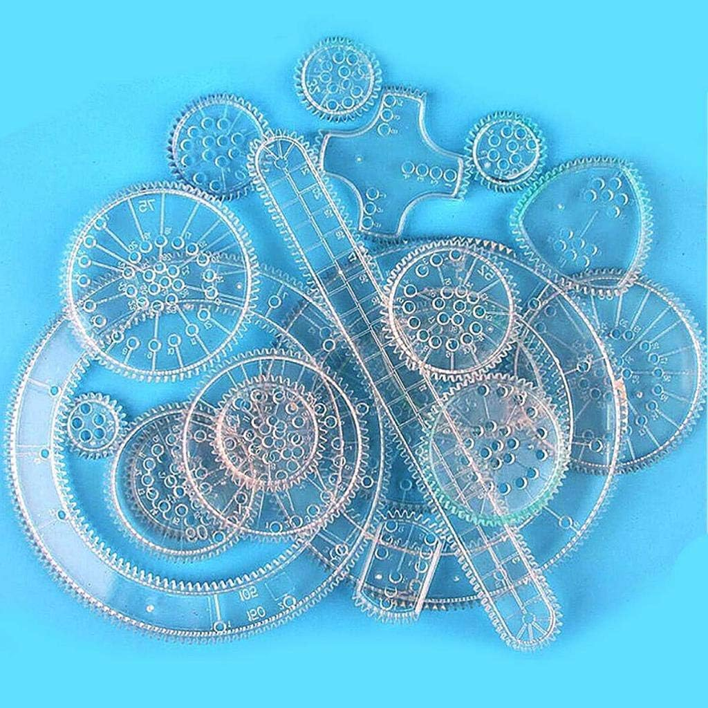 Uoeo 22 Pack Creative Spirograph Drawing Set, Spirograph Deluxe Kit Ideal Creativity Art Promoting Development Set for Kids image number 2