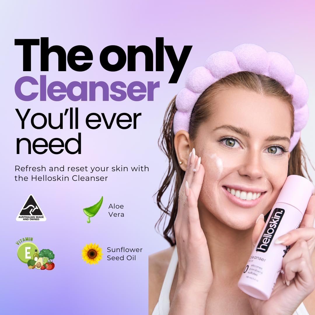 Helloskin Face Cleanser 100Ml | Hydrating Vanilla Scent Cleanser for All Skin Types | Aloe Vera, Glycerin, Vitamin E, Sunflower Oil & Cocamidopropyl Betaine for Gentle & Refreshing Cleanse image number 5