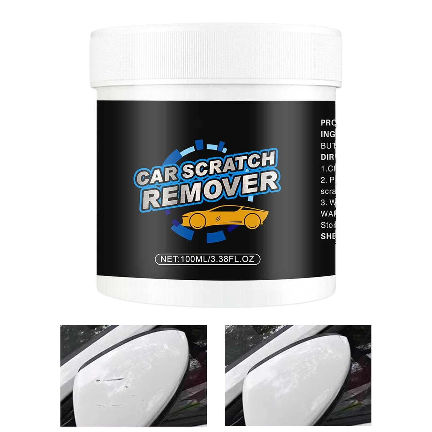 Car Scratch Remover - Scratch Polish Tool for Car,100Ml Multi-Uses Scratch Remover, Paint Correction Compound That Removes Defects While Adding Gloss and Shine image number 4