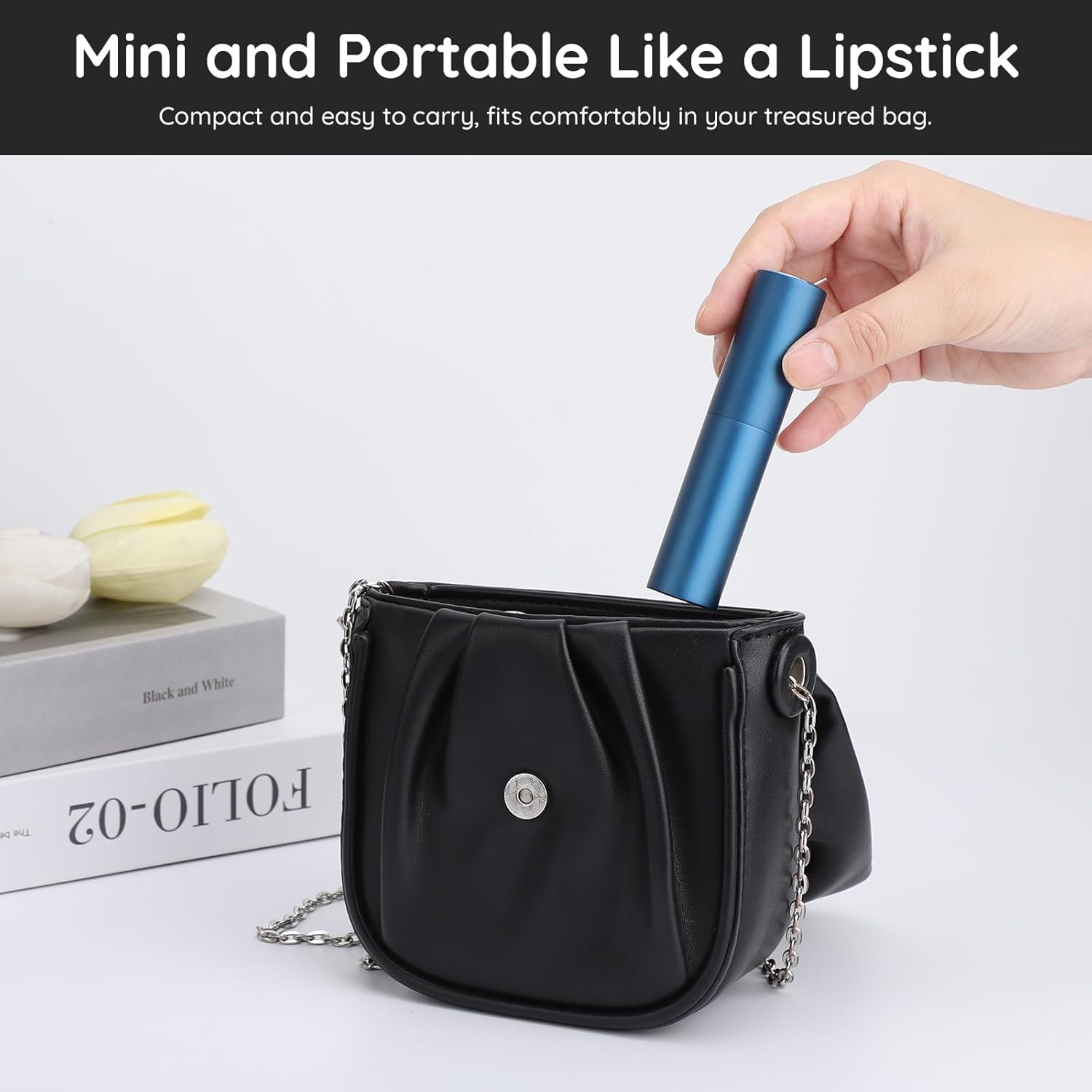 Segbeauty Travel Perfume Refillable Bottle, Perfume Atomiser, 2Pcs 10Ml Scent Perfume Dispenser, Portable Perfume Spray Bottle, Perfume Container Leakproof for Party, Date (Black, Blue) image number 2