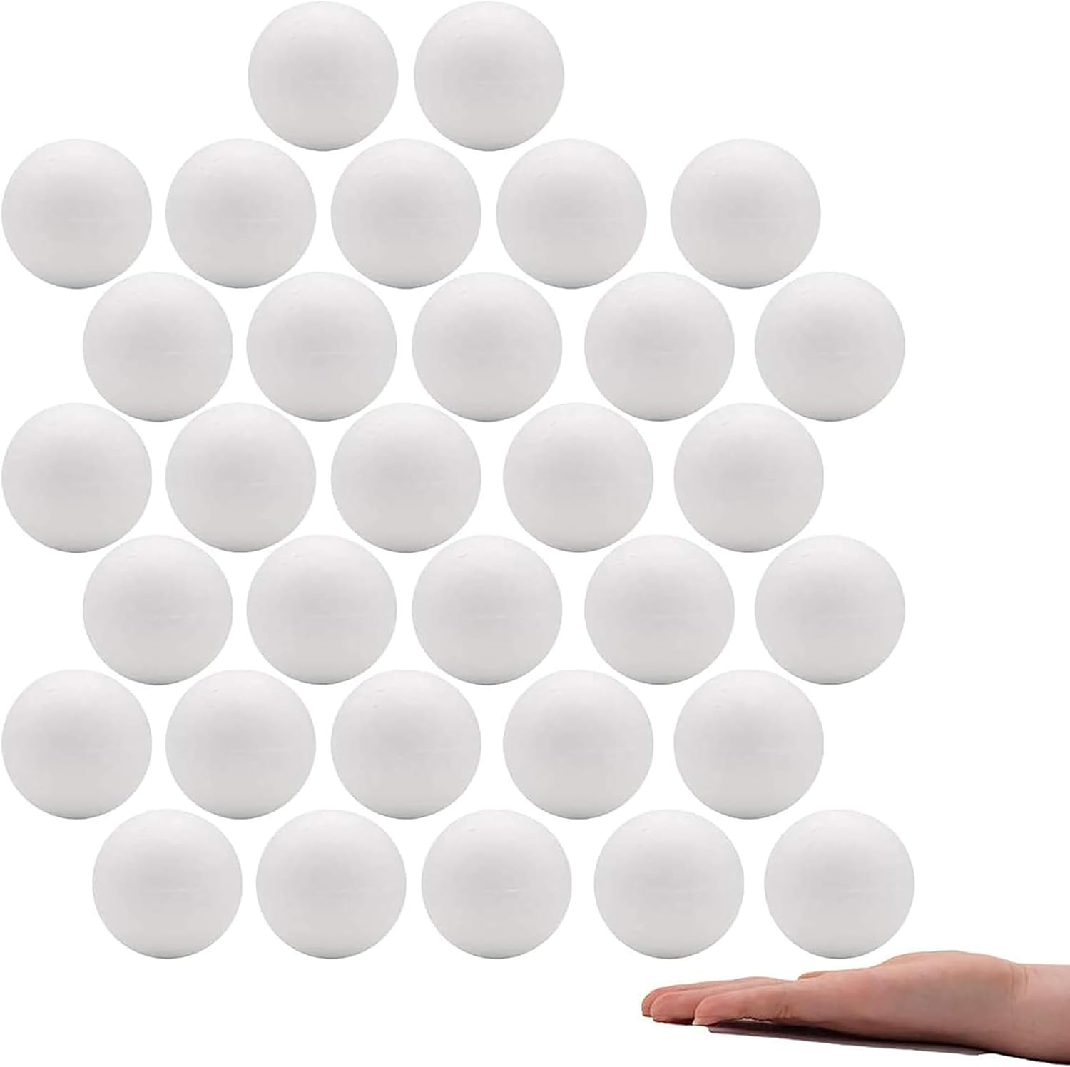 Crafare 2.35 Inch 30 Pack Foam Balls for Crafts White Polystyrene Craft Foam Balls for Art Household School Projects Party Decoration image number 5