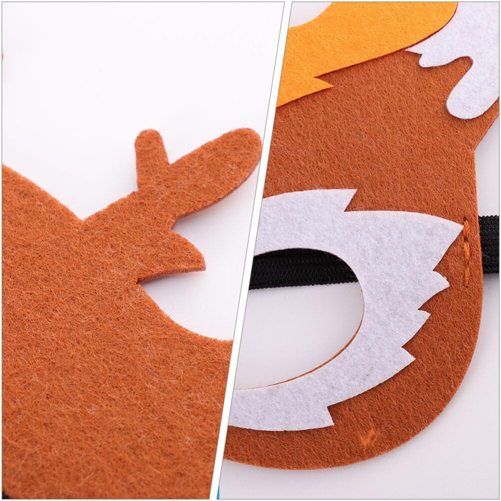 8 Pcs Cartoon Jungle Animal Felt Mask: Felt Animal Masks Wild Animal Jungle Mask for Pretend Play Party image number 1