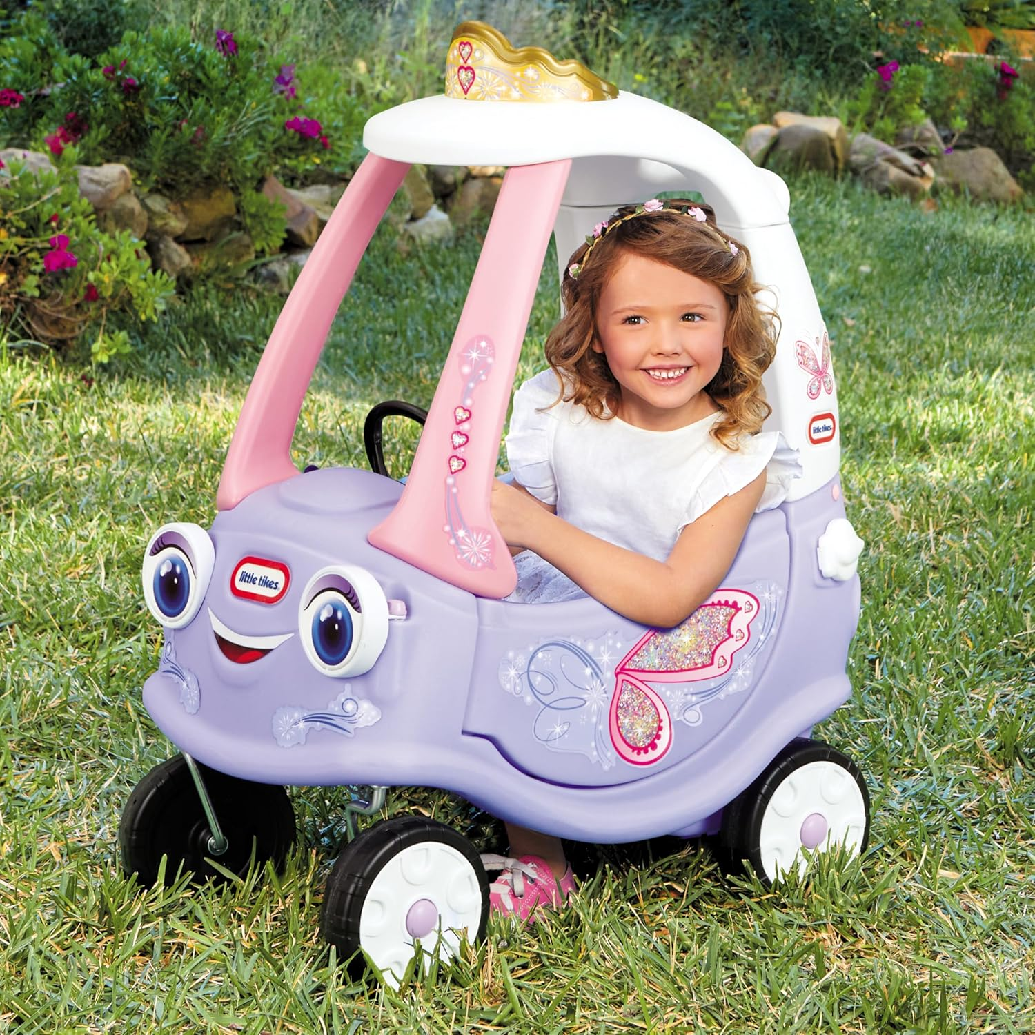 Little Tikes Fairy Cozy Coupe - Indoor and Outdoor Ride-On Car for Toddlers, Foot-To-Floor or Parent Push Ride, Built for Active Play Vehicle for Ages 18 Months to 5 Years image number 1