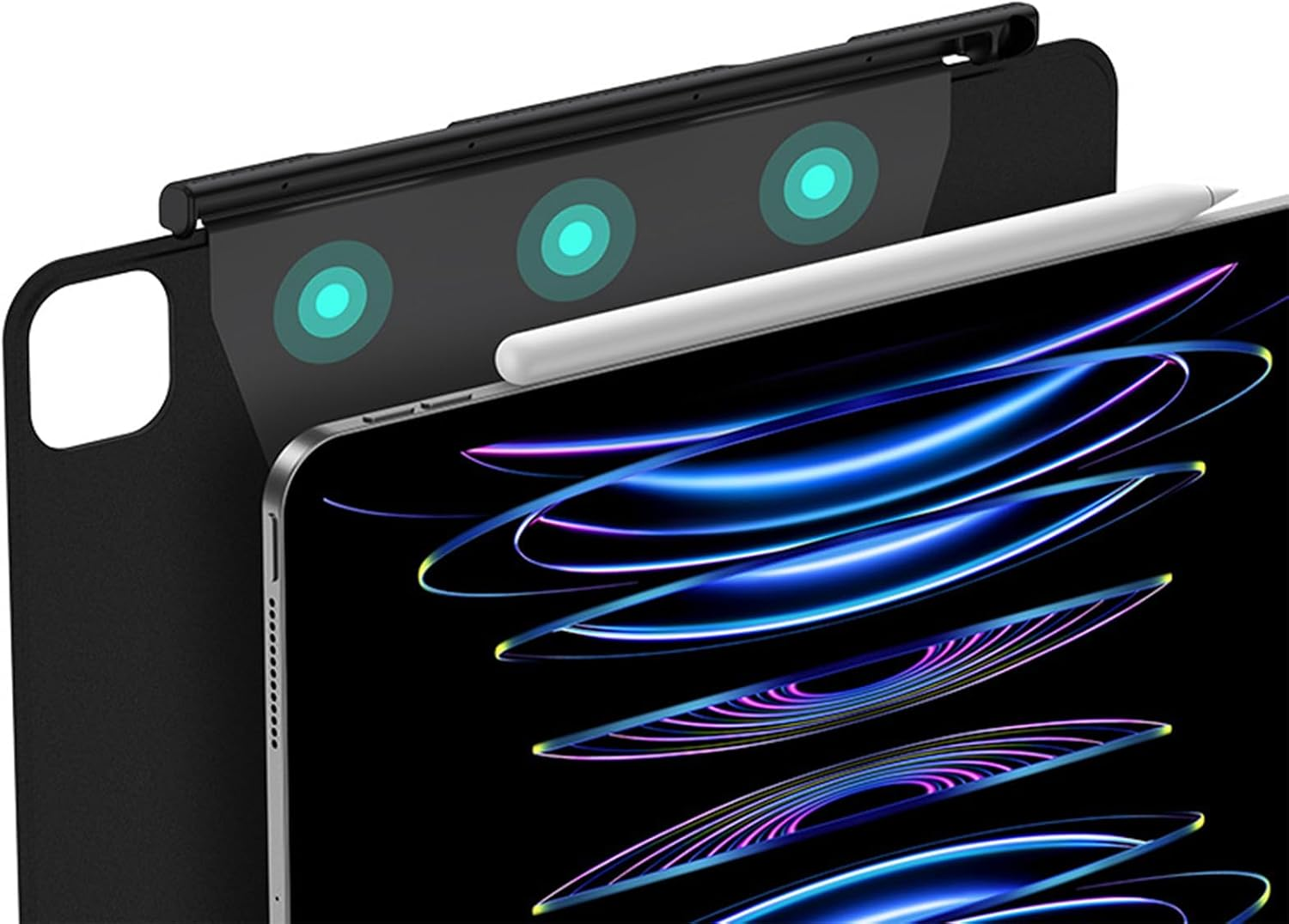 Pencil Pen Holder for Apple Pencil 2Nd Generation Case Compatible with Magic Keyboard, Smart Keyboard Folio and Other Magnetic Case, Stylus Pen Holder for Ipad - Black image number 4