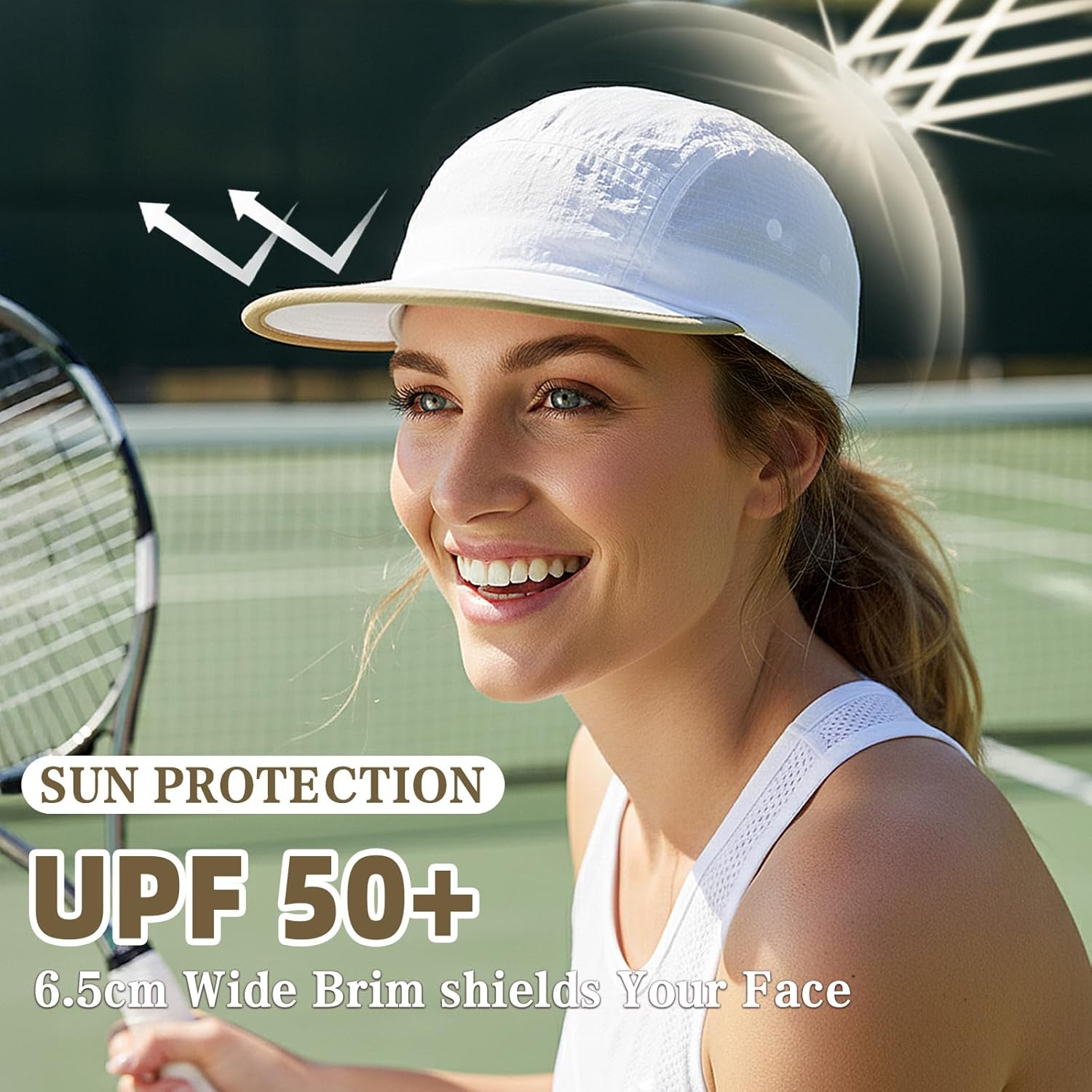 Supcomsta Running Hat for Men Women, Lightweight Quick Dry Running Cap Adjustable Breathable UPF50+ Sport Hat for Outdoor Running image number 4