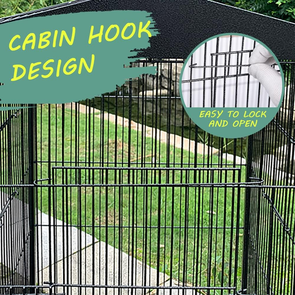 Taily Bird Cage Stand-Alone Aviary Large Bird Cages Travel Stand Budgie Parrot Birdcage with Removable Tray 85Cm Black image number 3