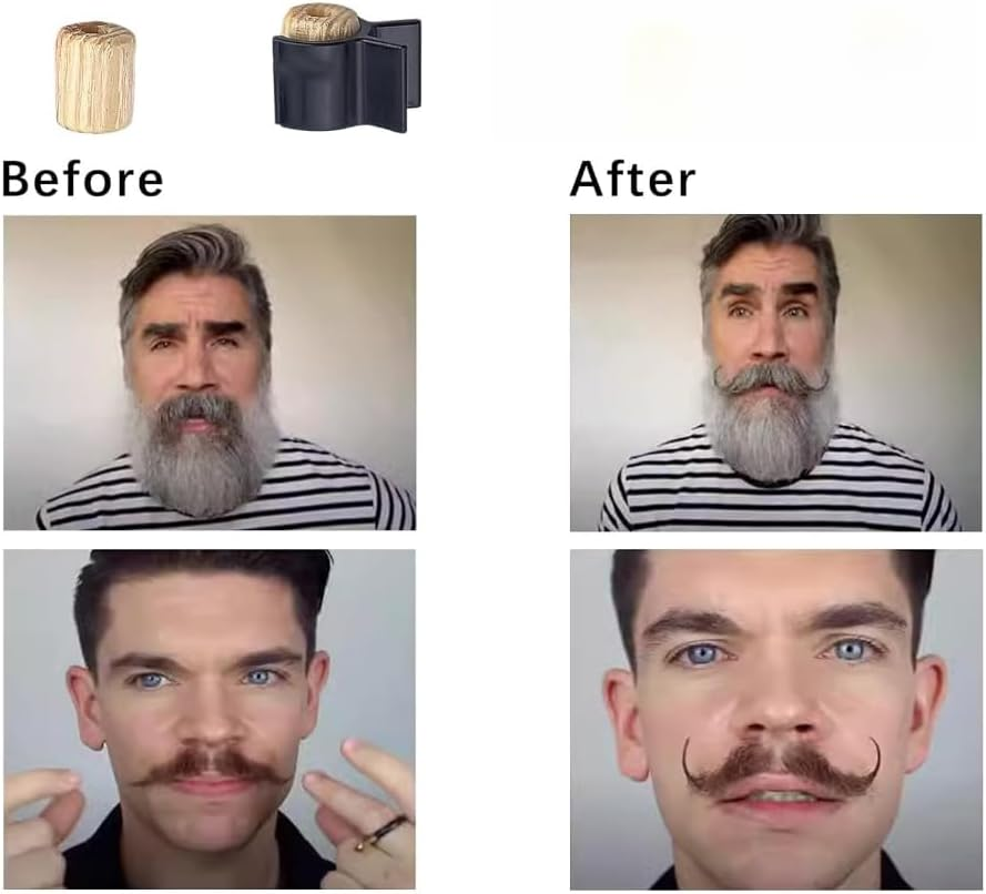 Moustache Roller, Perfect Beard Styling Roller - Beard Styling Tools Beard Roller Curler for Men - Essential Beard Care Accessories Moustache Rollers - for Dads Boys Husband Friends image number 1